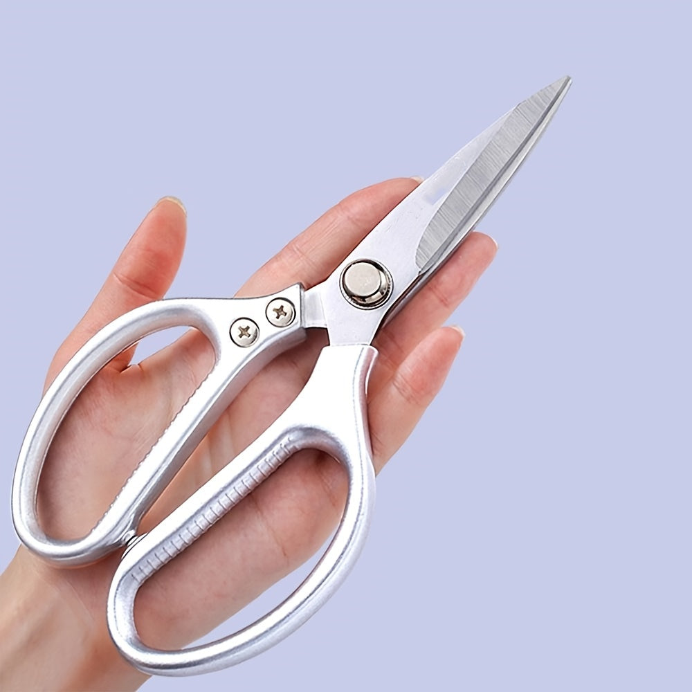 Ambidextrous 8.5" Hard Anodized Aluminum Kitchen Shears, Multi-Functional Stainless Steel Blade, Professional Chicken Bone Scissors with Stamped Construction