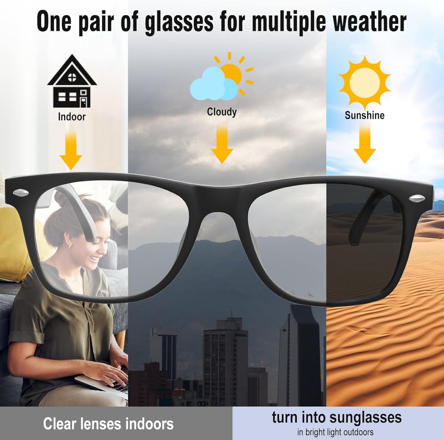 Revolutionary AI Smart Glasses with Real-Time Translation, Color-Changing Lenses, Music Playback, and Ultimate UV Protection for Men and Women
