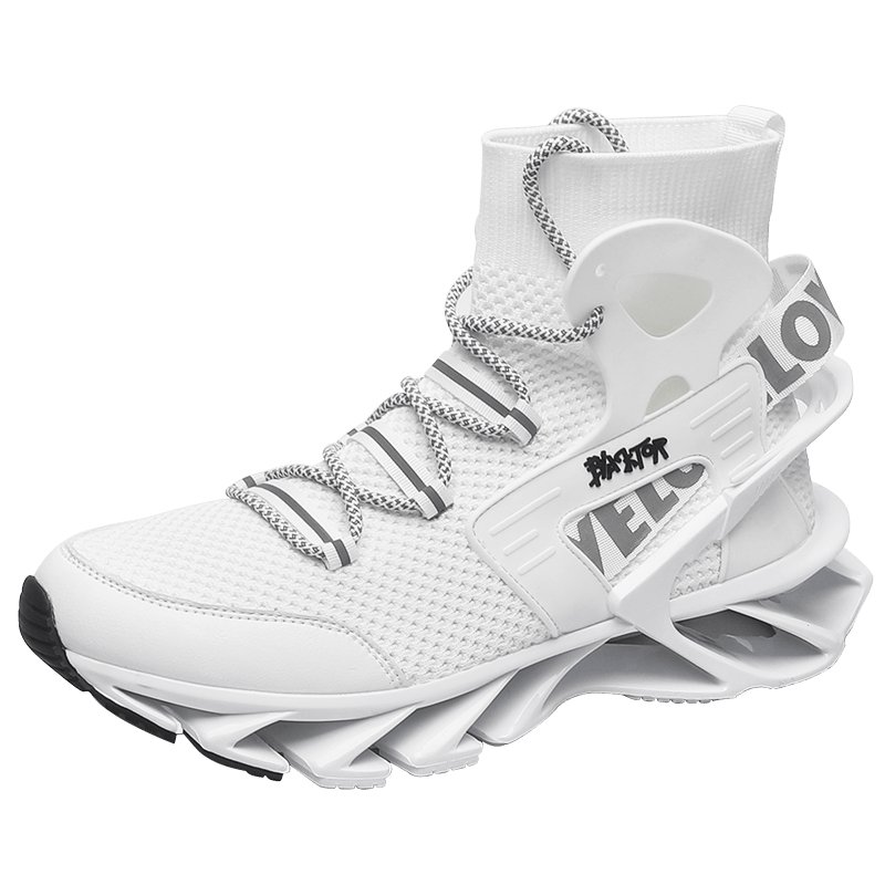 Men's Blade Type Shoes, Breathable Shock Absorption High Top Running Shoes Lightweight Non-Slip Shoes For Jogging Tennis Gym, Casual Walking Sneakers, Athletic Shoes, Men's Shoes