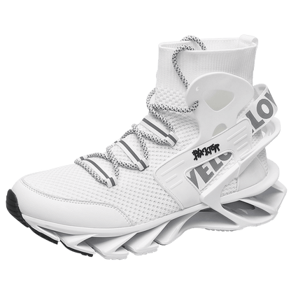 Men's Blade Type Shoes, Breathable Shock Absorption High Top Running Shoes Lightweight Non-Slip Shoes For Jogging Tennis Gym, Casual Walking Sneakers, Athletic Shoes, Men's Shoes