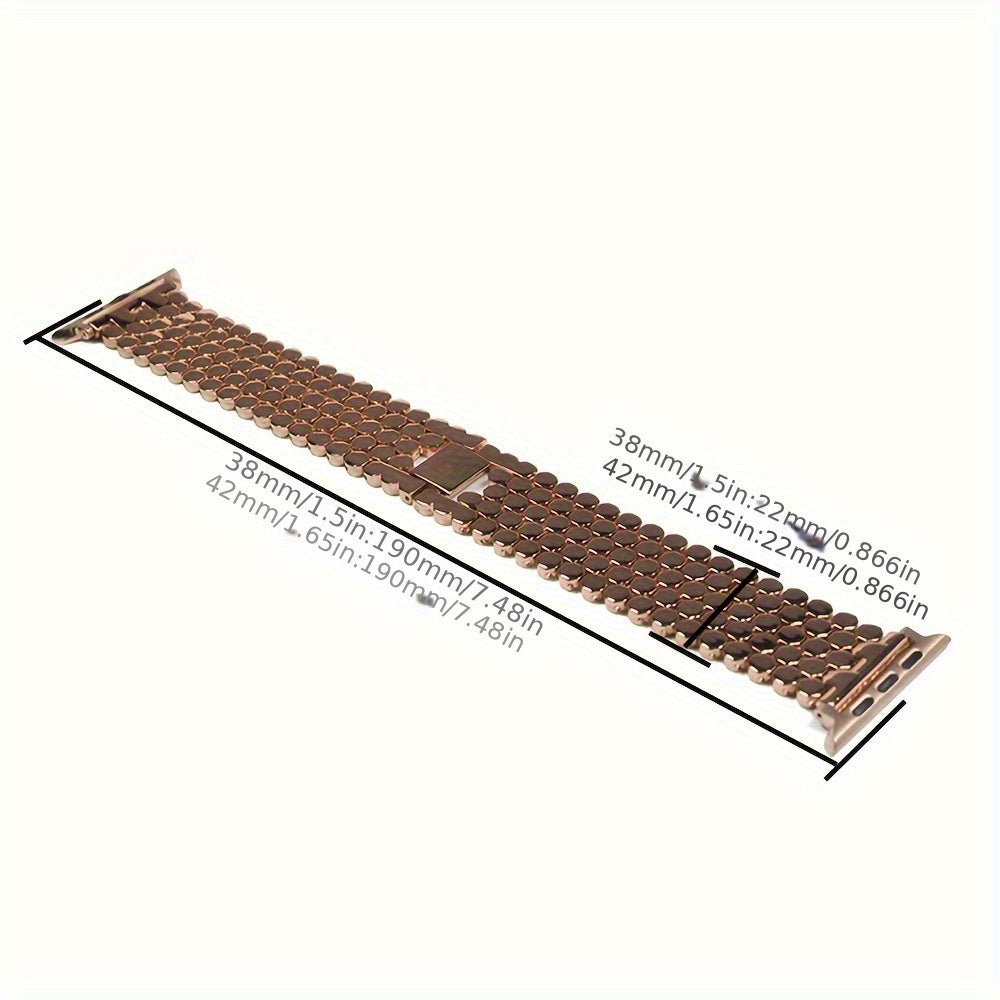 Fashionable Stainless Steel Apple Watch Strap | Series 3 to Ultra | Secure Jewelry Clasp | Perfect Gift Choice