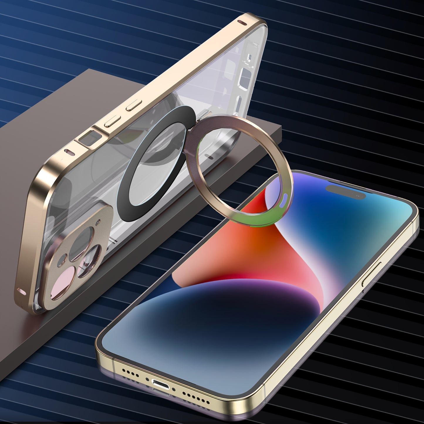 Full Body 360 Protector Cover Front+Back Phone Case For Iphone 12/12 Pro/12 Promax/13/13 Pro/13 ProMax/14/14 Plus/14Pro/14 ProMax/15 Pro/15/15 Plus/15 ProMax, With Lens Protection, Screen Protection And Stand, With Magnetic,