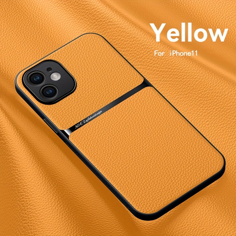 Litchi Pattern PU Leather Phone Case For Iphone15promax With Built-in Magnetic Suction 14 Promax Luxury Style 11 PU Leather 13 Promax Full Package Fall Protection Case