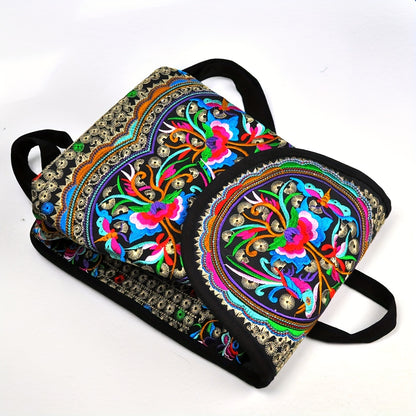 GUDAOBELL Vintage Embroidered Women's Backpack, Ethnic Style Travel Daypack  Bag, Tote Shoulder Bag