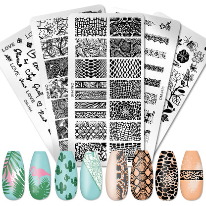 Professional Nail Transfer Tool with Nail Enhancement Templates - Odorless DIY Manicure & Pedicure System for Salon & Use, Temporary/Permanent Nail Stamping Press Plate