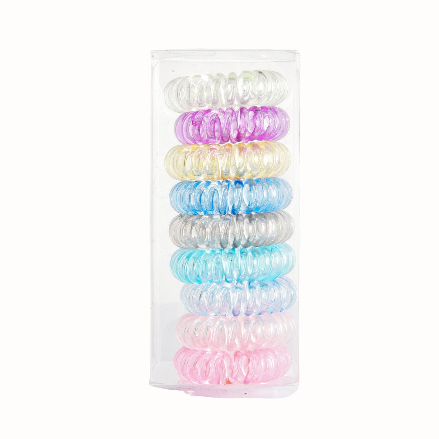 [No Crease Hair Ties] 9 Pcs No Crease Spiral Hair Ties | Coil Hair Ties, Phone Cord Hair Ties, Women Ponytail Holder Elastics
