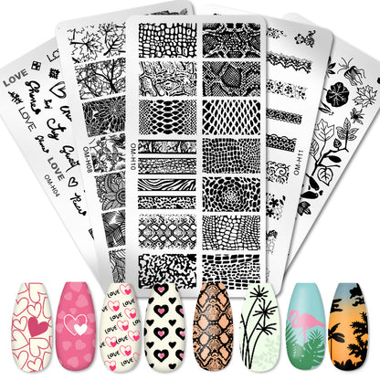 Professional Nail Transfer Tool with Nail Enhancement Templates - Odorless DIY Manicure & Pedicure System for Salon & Use, Temporary/Permanent Nail Stamping Press Plate