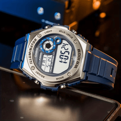 CASIO Authentic Quartz Watch - Original Design with Calendar, 50M Water Resistant, Analog Dial - Stylish Genuine Leather Strap for Men and Women