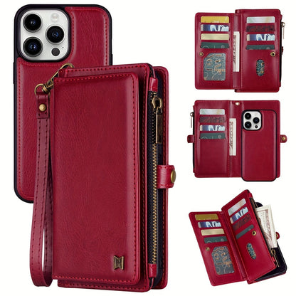 Wallet Zipper Magnetic Handbag Phone Case For IPhone 11 12 13 14 15 Pro Plus ProMax