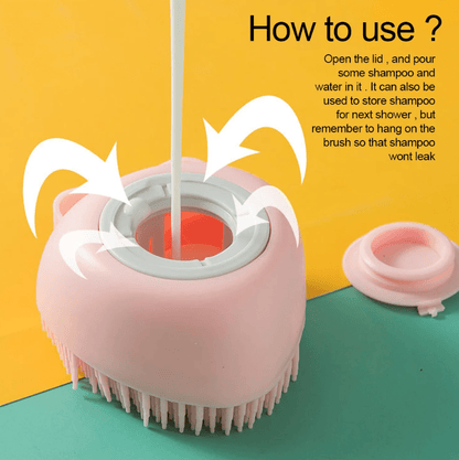 Soft Dog Brush Pet Shampoo Massager Bath Bathroom Puppycat Washing Grooming Shower Brush