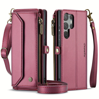 New Wallet Phone Case Wrist Shoulder Strap Lanyard Flip Magnetic Clasp Card Holder Kickstand Women Small Crossbody Handbag For Samsung Galaxy Note10+ 20 S24 S23 S22 S21 S20 S10 Plus Ultra FE Coin Purse A01 A04 A12 A13 A14 A22