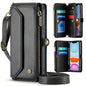Long Lanyard PU Flip Leather Phone Case For IPhone 15 14 13 12 11Pro Max Mini XR XS 8 7 Plus SE 2022 Zipper Wallet Card Bags Cover