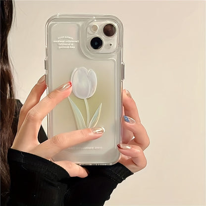 2pc Durable Drop-Proof Phone Case with Stylish Rose Design - Ultra-Protection for Your Apple Device