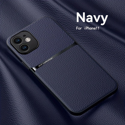 Litchi Pattern PU Leather Phone Case For Iphone15promax With Built-in Magnetic Suction 14 Promax Luxury Style 11 PU Leather 13 Promax Full Package Fall Protection Case