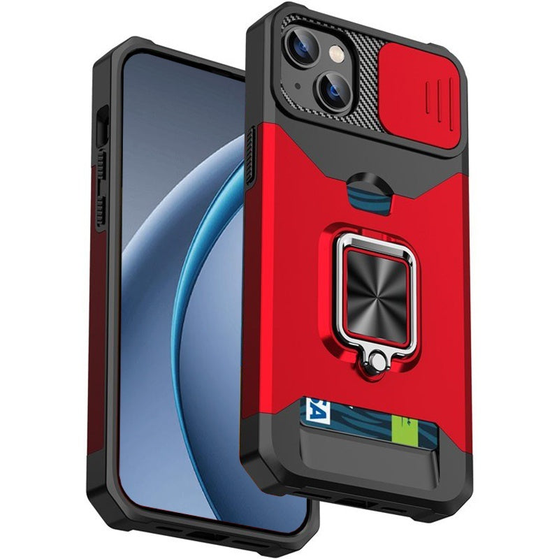 Heavy-Duty Shockproof Phone Case with a Metal Stand And Card Slot, Compatible with for iphone 17 Pro Max, 16 Pro Max, 15 Pro Max, And 14 Pro Max.