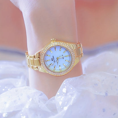 Rhinestone Decor Quartz Watch Casual Analog Party Dress Watch, Gift For Mother's Day Valentine's Day
