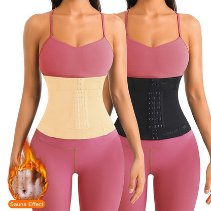 1pc Breathable Polyester Waist Cincher for Women - Medium Control Posture Improvement Shapewear with Adjustable Closure, Knit Fabric Weave, Hand Washable - 1pc