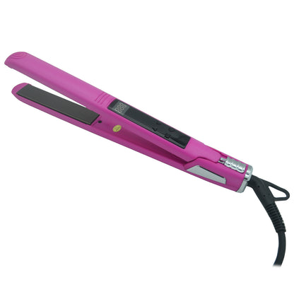 Professional Salon Hair Straightener & Curler - 265°F-450°F High-Temperature Flat Iron with LCD Display, 2-in-1 Dual Function, Titanium Ceramic Technology, Ideal for Home & Commercial Use, Ergonomic Handle, Compatible with