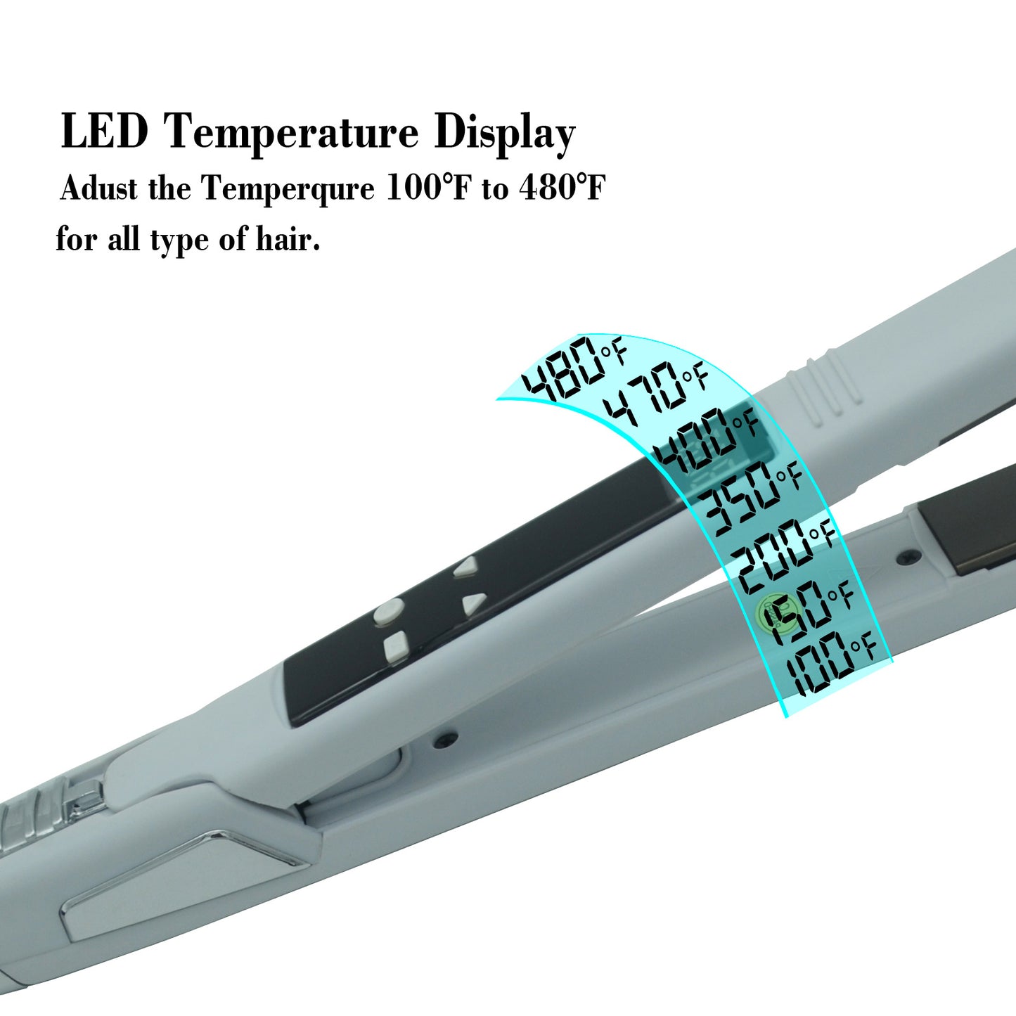 Professional Salon Hair Straightener & Curler - 265°F-450°F High-Temperature Flat Iron with LCD Display, 2-in-1 Dual Function, Titanium Ceramic Technology, Ideal for Home & Commercial Use, Ergonomic Handle, Compatible with