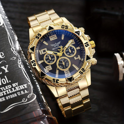 Golden Domineering Gentleman With A Touch Of Golden Business Style Electronic Quartz Watch