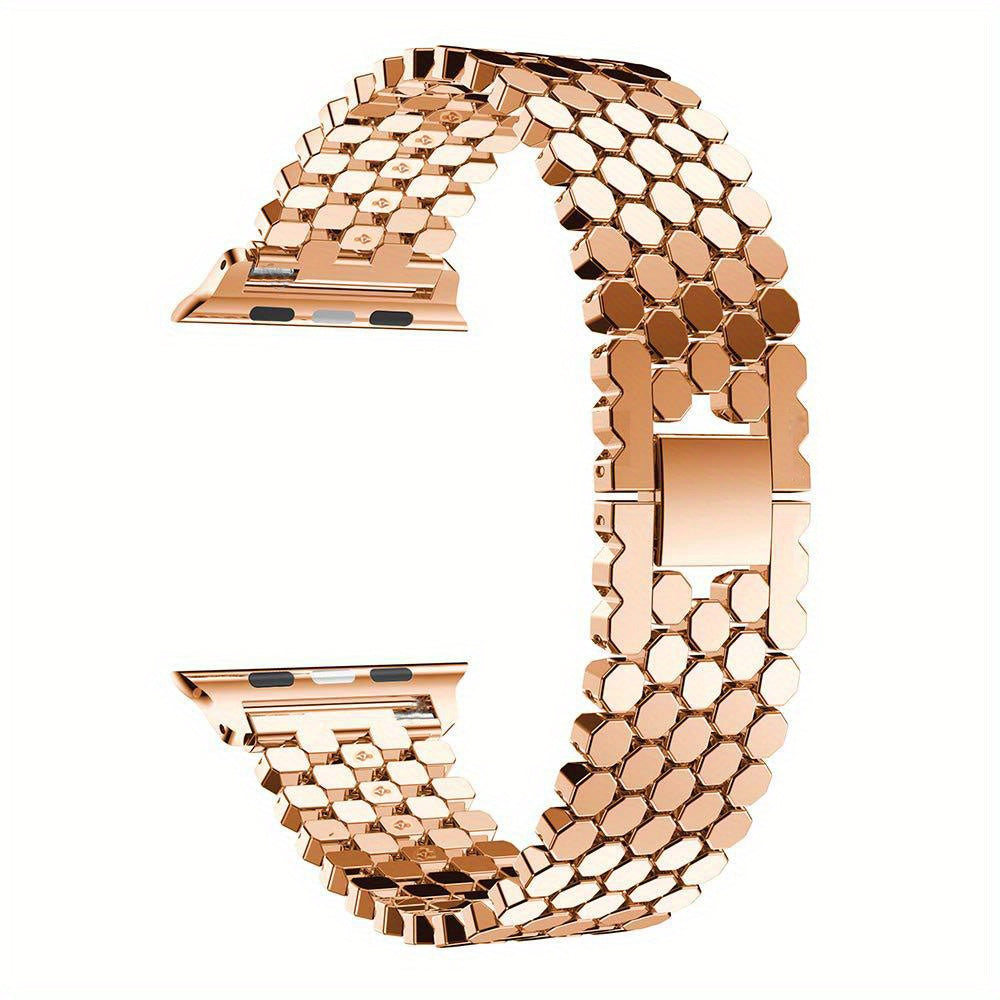 Fashionable Stainless Steel Apple Watch Strap | Series 3 to Ultra | Secure Jewelry Clasp | Perfect Gift Choice