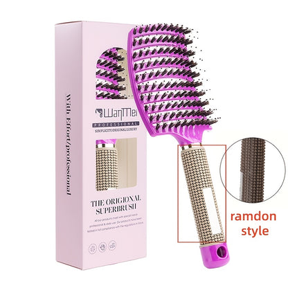 1pc Curved Vented Professional Detangling Hair Brush | Magic Scalp Massage Comb for Women, Ideal for Wet Curly Hair, Styling Tool, ABS Plastic Handle, Nylon Bristles - Perfect Christmas Gift for Friends/Relatives