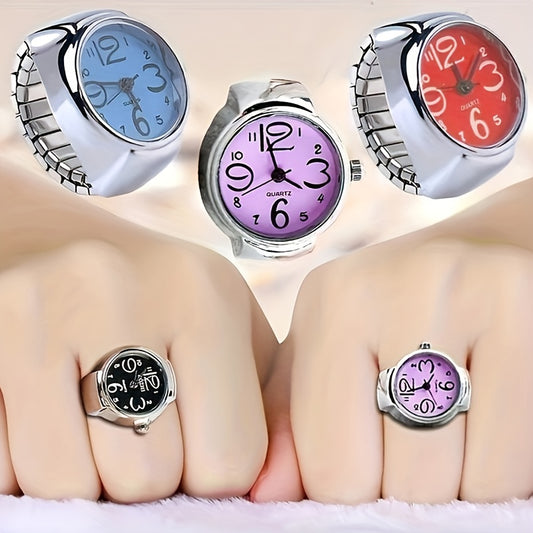 [Mini Watch For Teenagers Ring] Trendy Watch Ring, Retro Creative Finger Mini Watch For Teenagers, Ideal Choice For Gifts