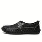 Mens Breathable Lightweight Solid Color Round Toe Slip-On Loafers - Wear-Resistant Non-Slip Rubber Sole, EVA Insole, Fabric Upper for Comfortable Walking, Hiking, Spring and Summer Outdoor Activities