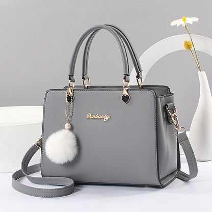 Elegant Lightweight Faux Leather Handbag - Women's Solid Color Shoulder Bag with Tassel Embellishment, Adjustable Strap, Zipper Closure, Polyester Lined, Edge Paint Detail - Available in Multiple Colors