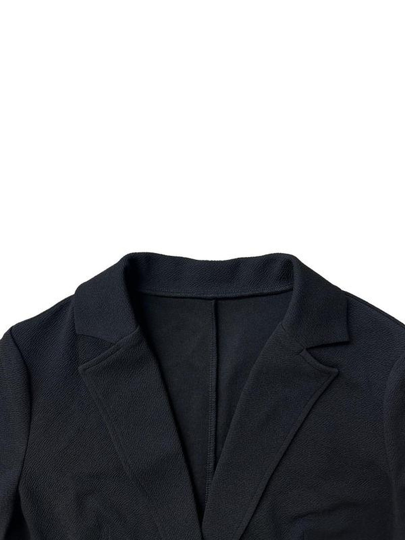 Two-Piece Set Women'S Solid Color Button Front Pocket Blazer & Skirt Set, Elegant Lapel Neck Long Sleeve Outerwear & Pencil Skirt for Work Office Business, Ladies Fall & Winter Clothes