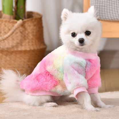 Pet Dog Puppy Cat Clothes Schnauzer Teddy Bichon Pomeranian  Dog Autumn Winter -Lined Warm Anti-Shedding Sweatshirt