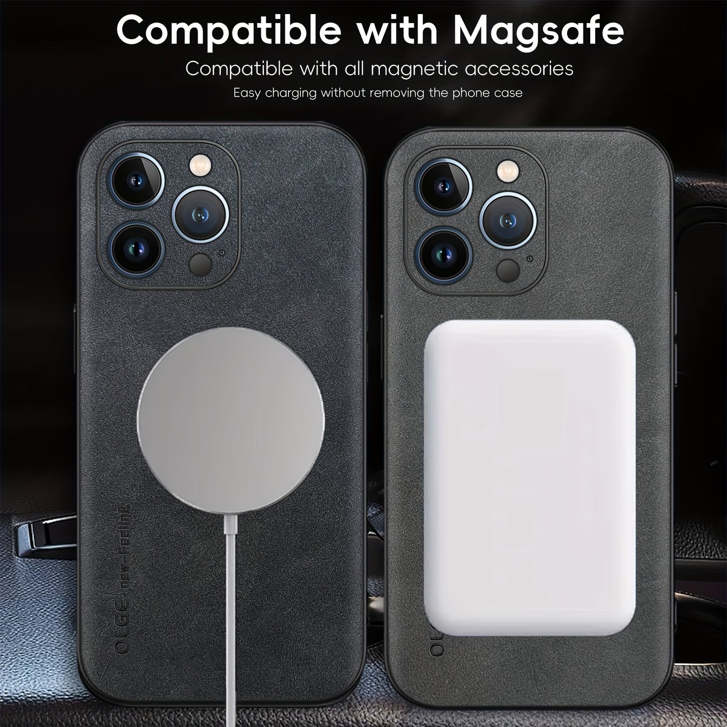 Yamba Artificial Leather Magnetic Phone Case Suitable For IPhone 15promax/15pro/15plus/15/14pro/13pro/13/12 Protective Case