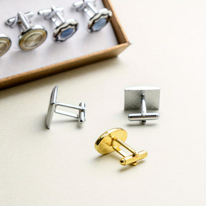 12 Pairs Exquisite Wedding Cufflinks Collection - Multiple Styles, Creative Jewelry Designs, Gift Box Packaging, Ideal for Groomsmen, Father of the Bride, and Wedding Party