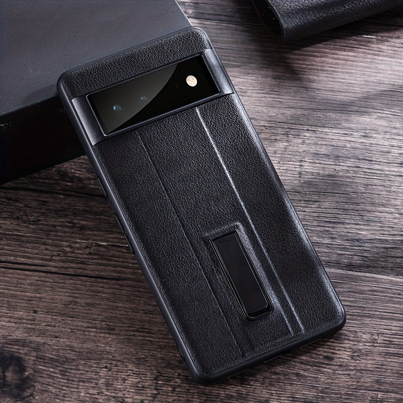 For Google Pixel 7Pro Phone Case For Google Pixel8 Pixel6Pro Pixel9 Metal Bracket Protective Case, Faux Leather For Pixel8A Pixel Fold New Model