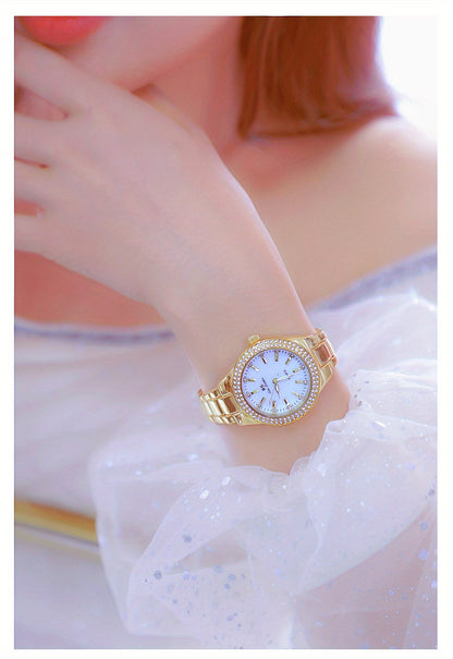 Rhinestone Decor Quartz Watch Casual Analog Party Dress Watch, Gift For Mother's Day Valentine's Day