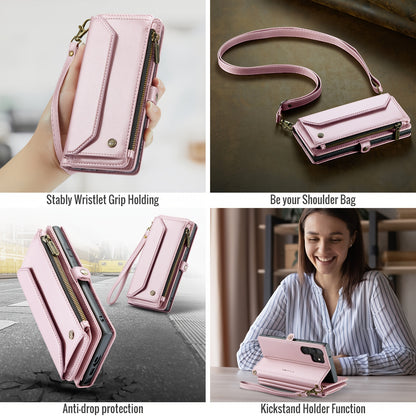 New Wallet Phone Case Wrist Shoulder Strap Lanyard Flip Magnetic Clasp Card Holder Kickstand Women Small Crossbody Handbag For Samsung Galaxy Note10+ 20 S24 S23 S22 S21 S20 S10 Plus Ultra FE Coin Purse A01 A04 A12 A13 A14 A22