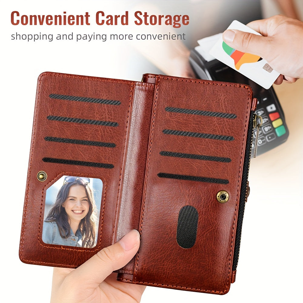 Wallet Zipper Magnetic Handbag Phone Case For IPhone 11 12 13 14 15 Pro Plus ProMax