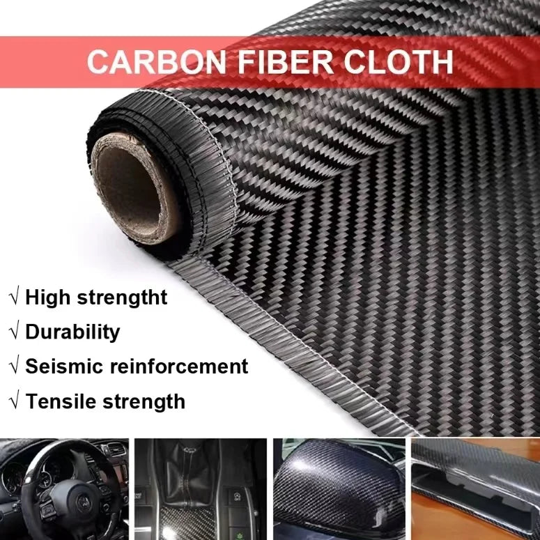 High Strength 3k 1m Width 10m Length 240gsm Twill Weave Carbon Fiber Fabric for Epoxy Car Part