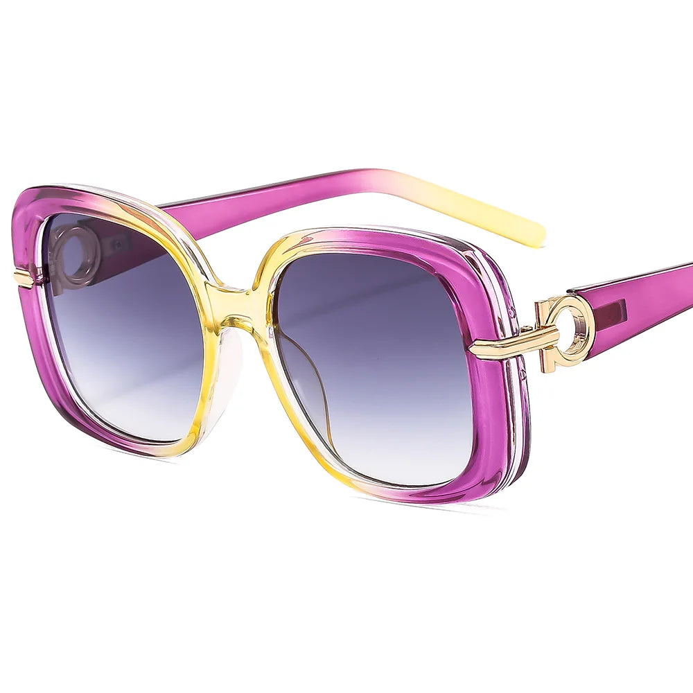 2024 New Arrival Fashion Full Rim Big Square Frame Shades Sunglasses Women Pc Uv400 Sunglasses Sun Glasses