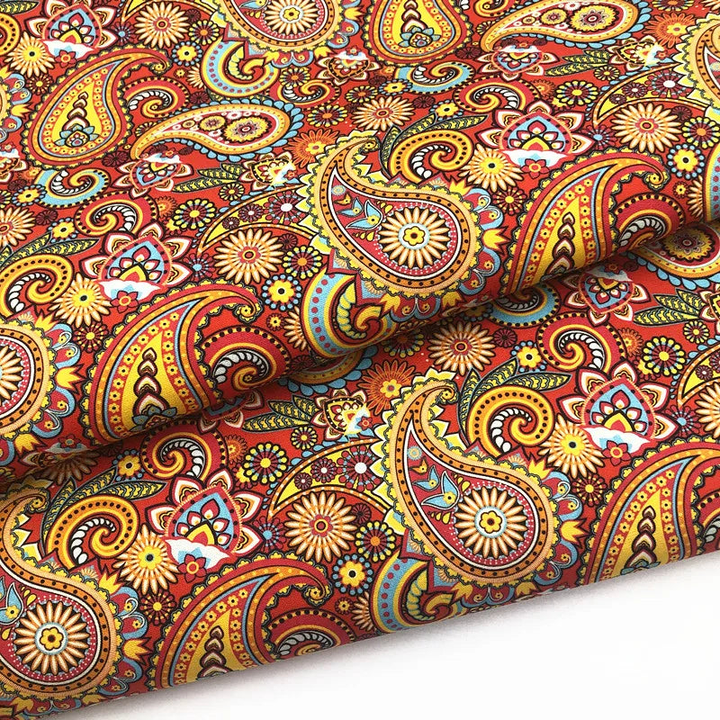 Chinese Factory Wholesale Paisley Designer Fabric 90%polyester 10%cotton  TC Blended Poplin Woven Fabrics Sale by Yard