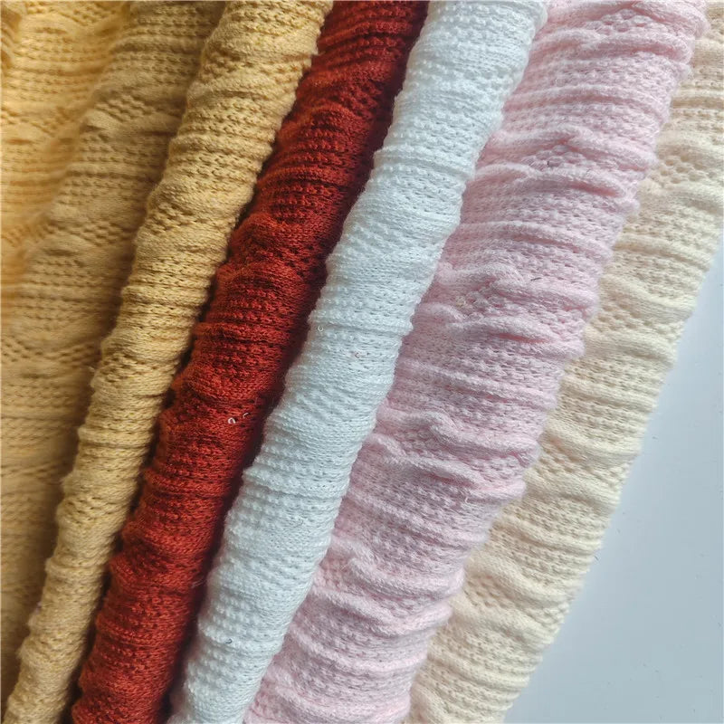 Jacquard Fabric Wholesale Soft Polyester Dress Fabric Custom Design Solid Polyester