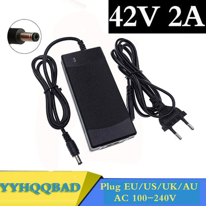 42V 2A Charger for 36V Lithium Batteries – 100–240V AC Input, 10-Series Li-ion/Li-poly