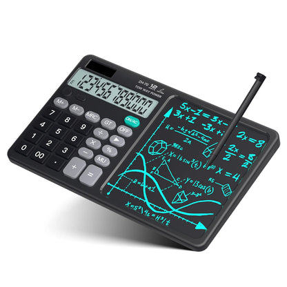 Smart Drawing 12-Digit Scientific Calculator LCD Writing Pad Factory Office School Tool for Promotions Button Battery Operated