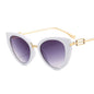 9508 Gradient Shades Sunglasses Sun Glasses White Tortoiseshell New Trendy Fashion Women Shades Cat Eye Sunglasses 2024