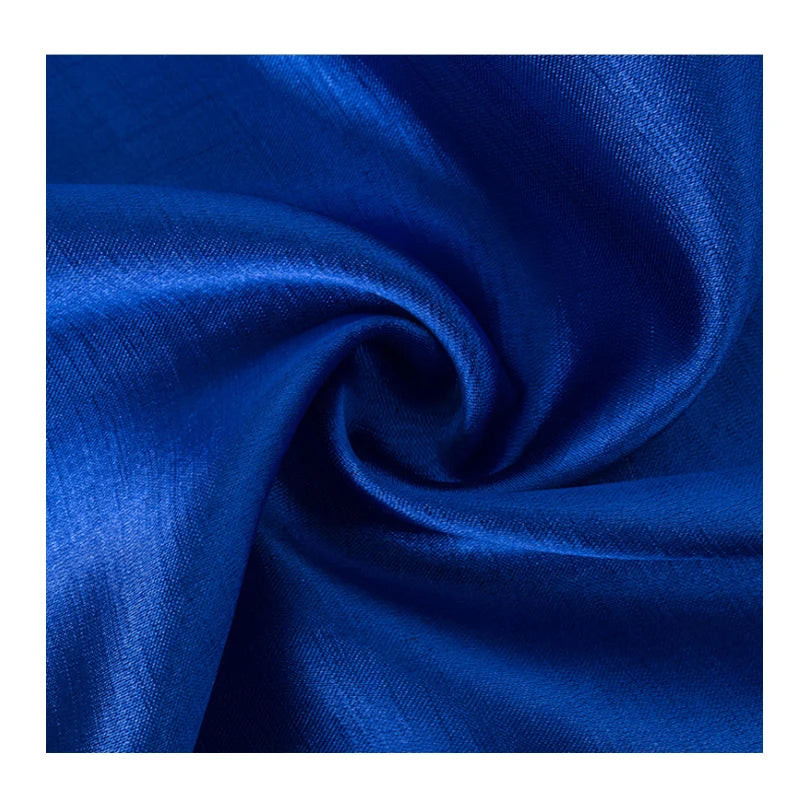 Shiny Satin Slub Dupion Fabric 100% Polyester Quick Shipping 96 Colors in Stock for Girls' Long Dresses and Curtains