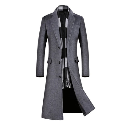 Coats for Men,Wool content 54%,A Long Jacket Below The Knee,Men's Overcoat,Men's Coat Windbreaker,Men Coats, Long Overcoat Men