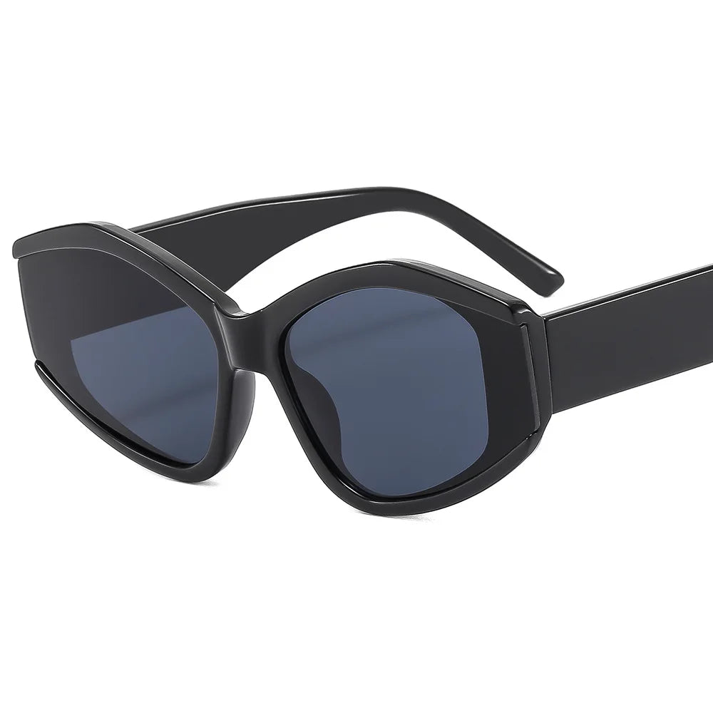 5641 New Polygon Cat Eye Colorful Leopard Sunglasses Shades UV400 Retro Brand Designer Double Color Men Gradient Sun Glasses