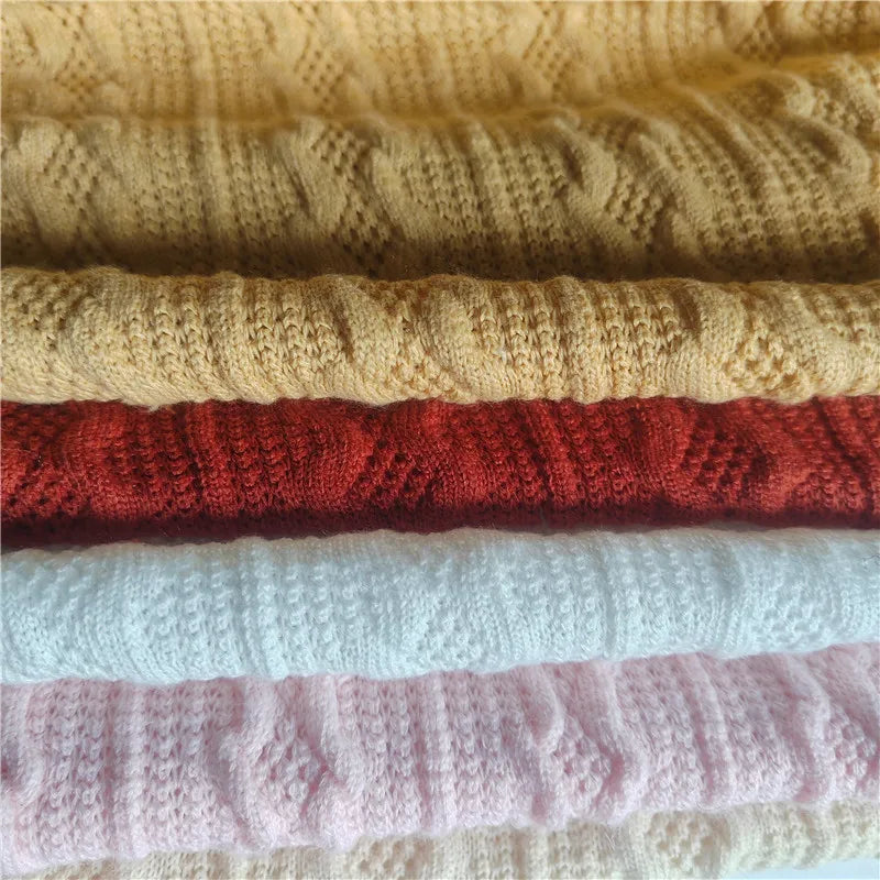 Jacquard Fabric Wholesale Soft Polyester Dress Fabric Custom Design Solid Polyester