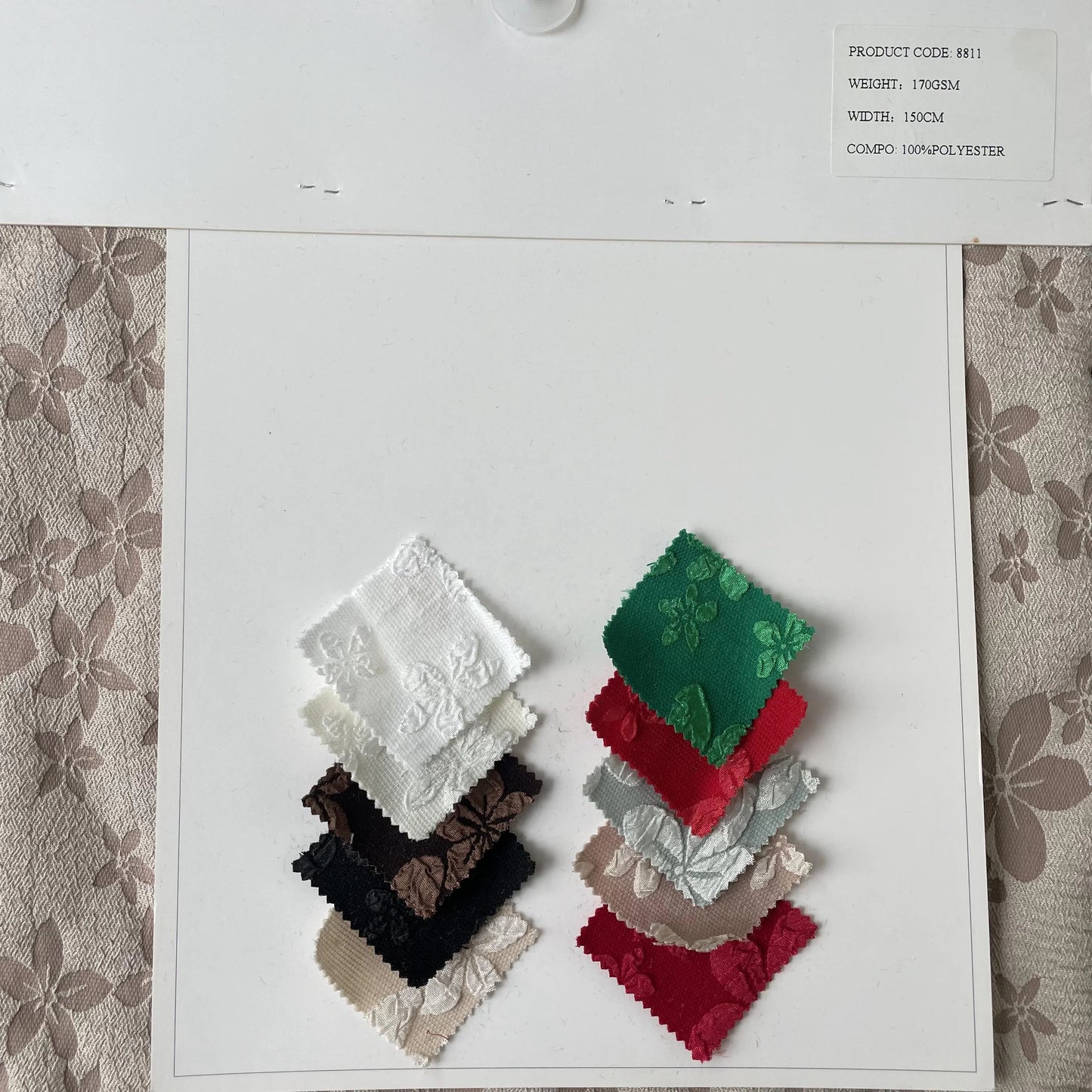 Factory Direct Wholesale 100% Polyester Custom Jacquard Fabrics Three Dimensional Floral Pattern Embossed Jacquard Dress Fabrics