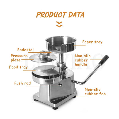Hamburger Press 100-150mm Commercial Manual Round Meat Shaping Kitchen Machine Home Forming Burger Patty Maker